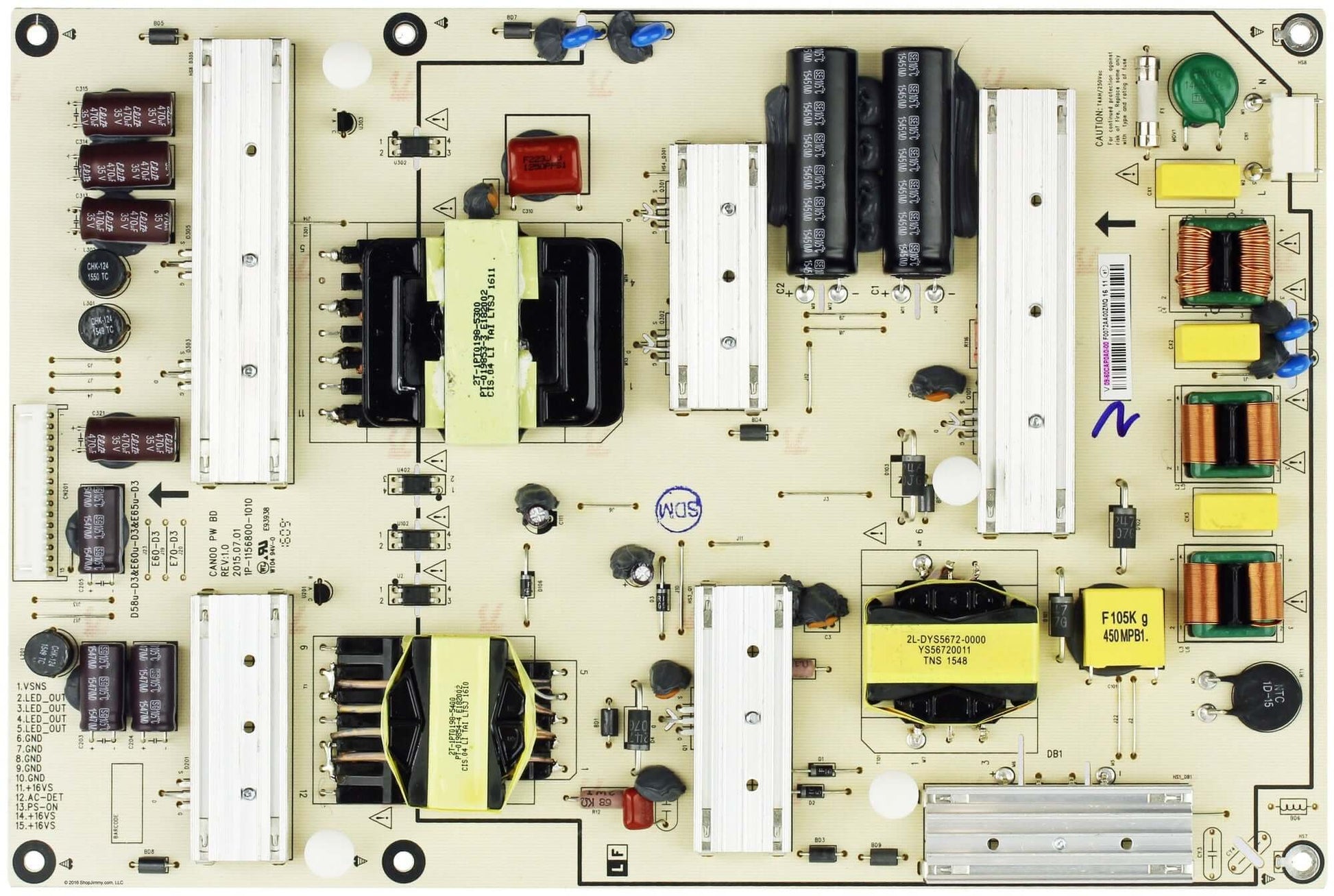 Vizio 09-60CAP0A0-00 Power Supply for E65u-D3 E60u-D3  