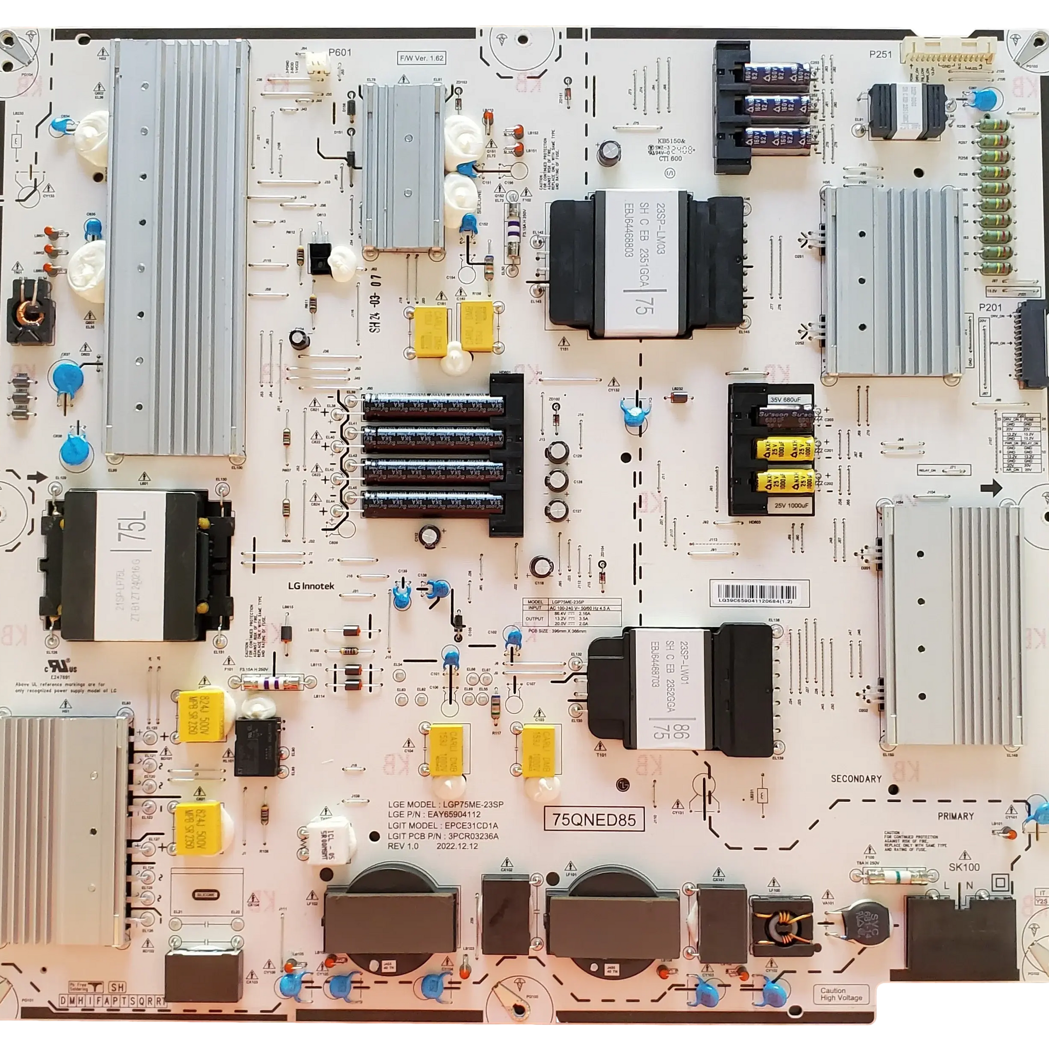 EBR39174802 LG Power Supply 75QNED90TUA