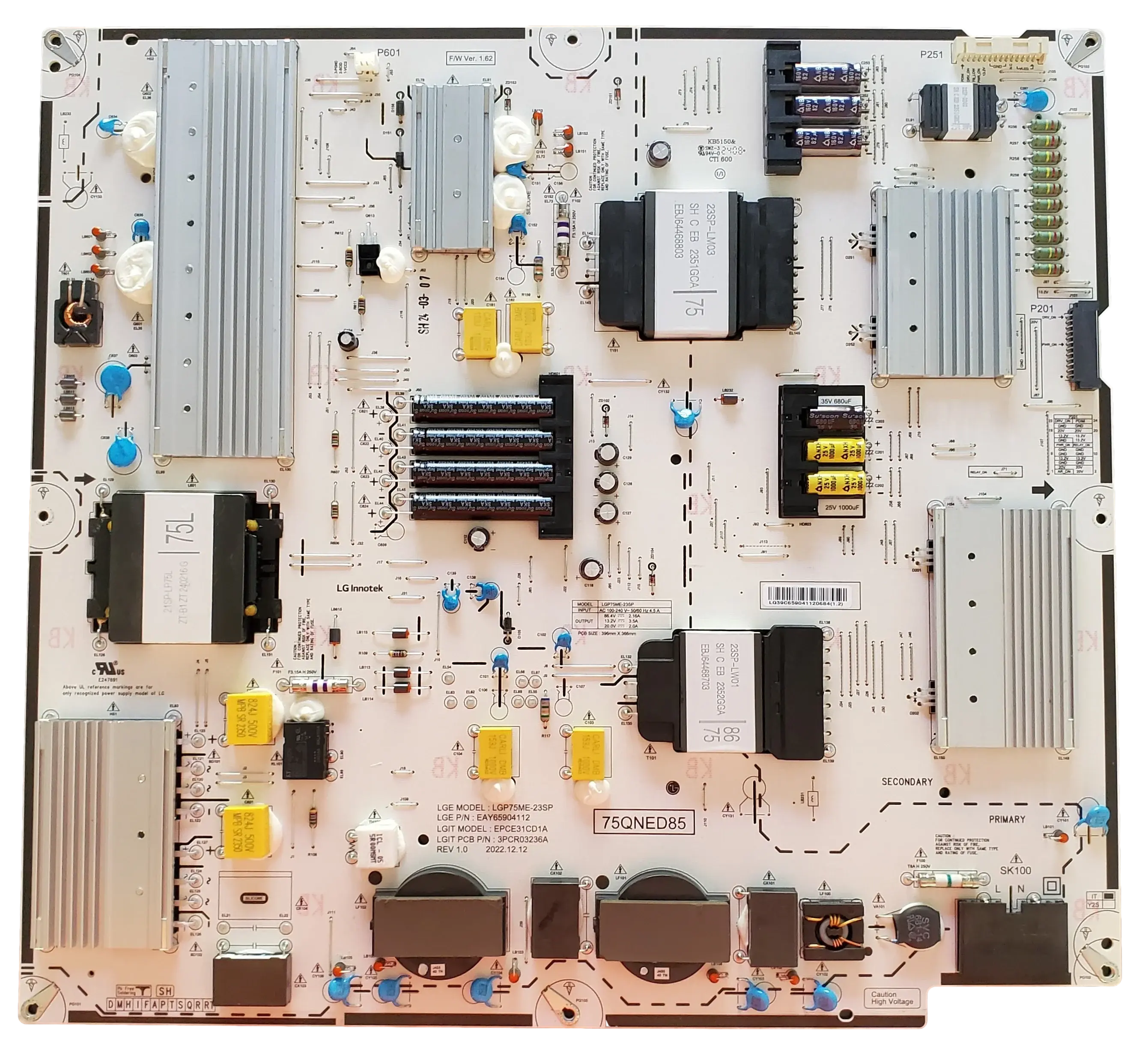 EBR39174802 LG Power Supply 75QNED90TUA
