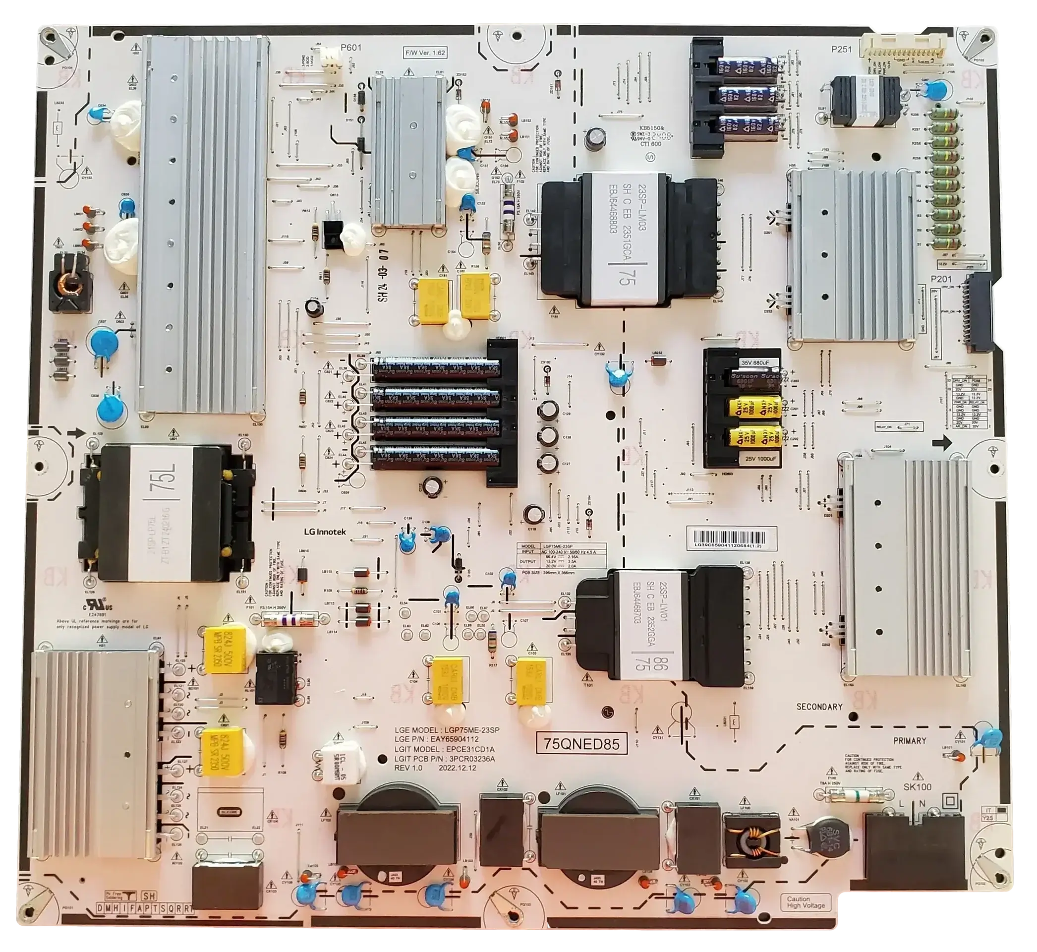 EBR39174802 LG Power Supply 75QNED90TUA