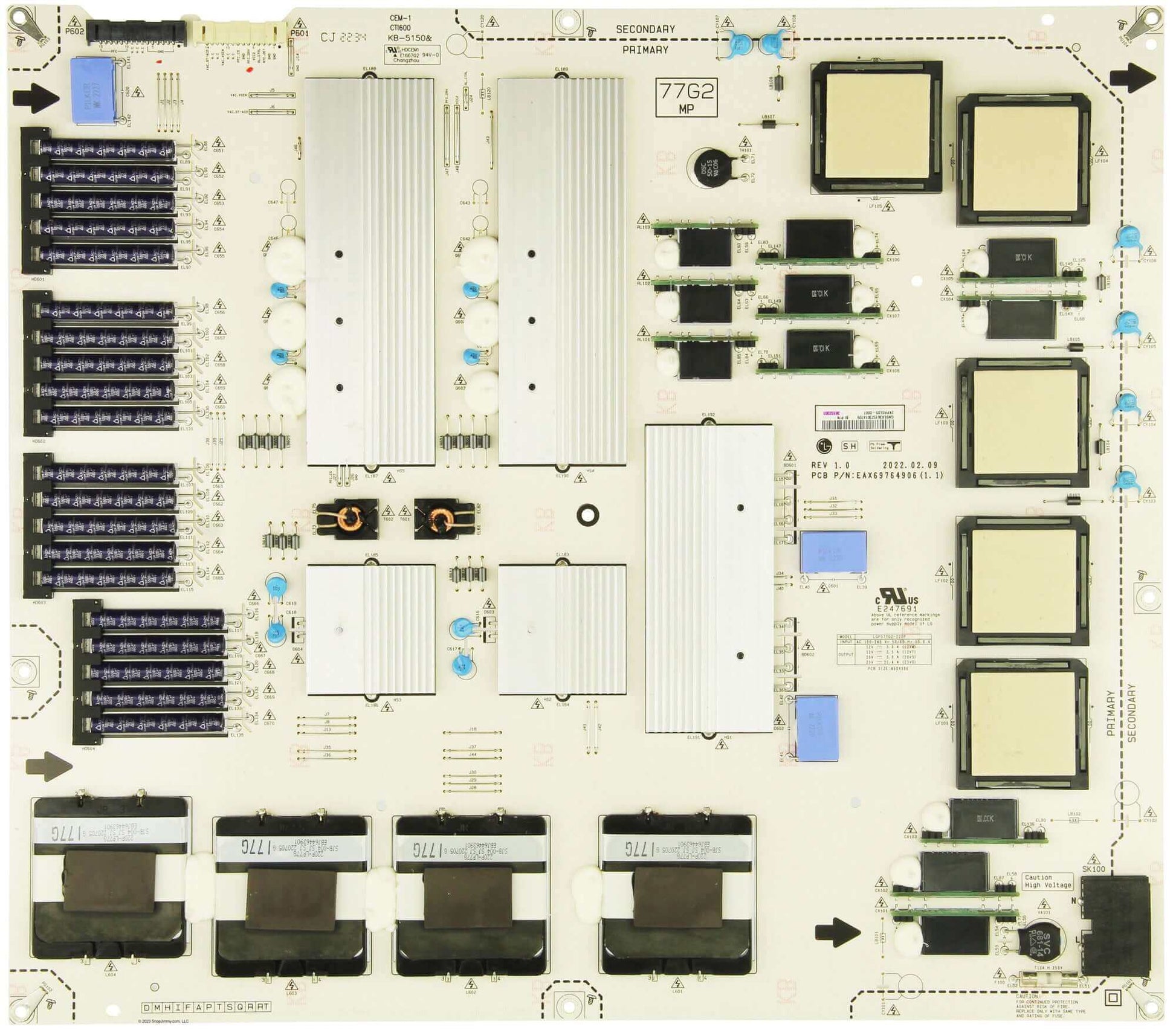 LG EBR36152301 Power Board for OLED77G2PUA  