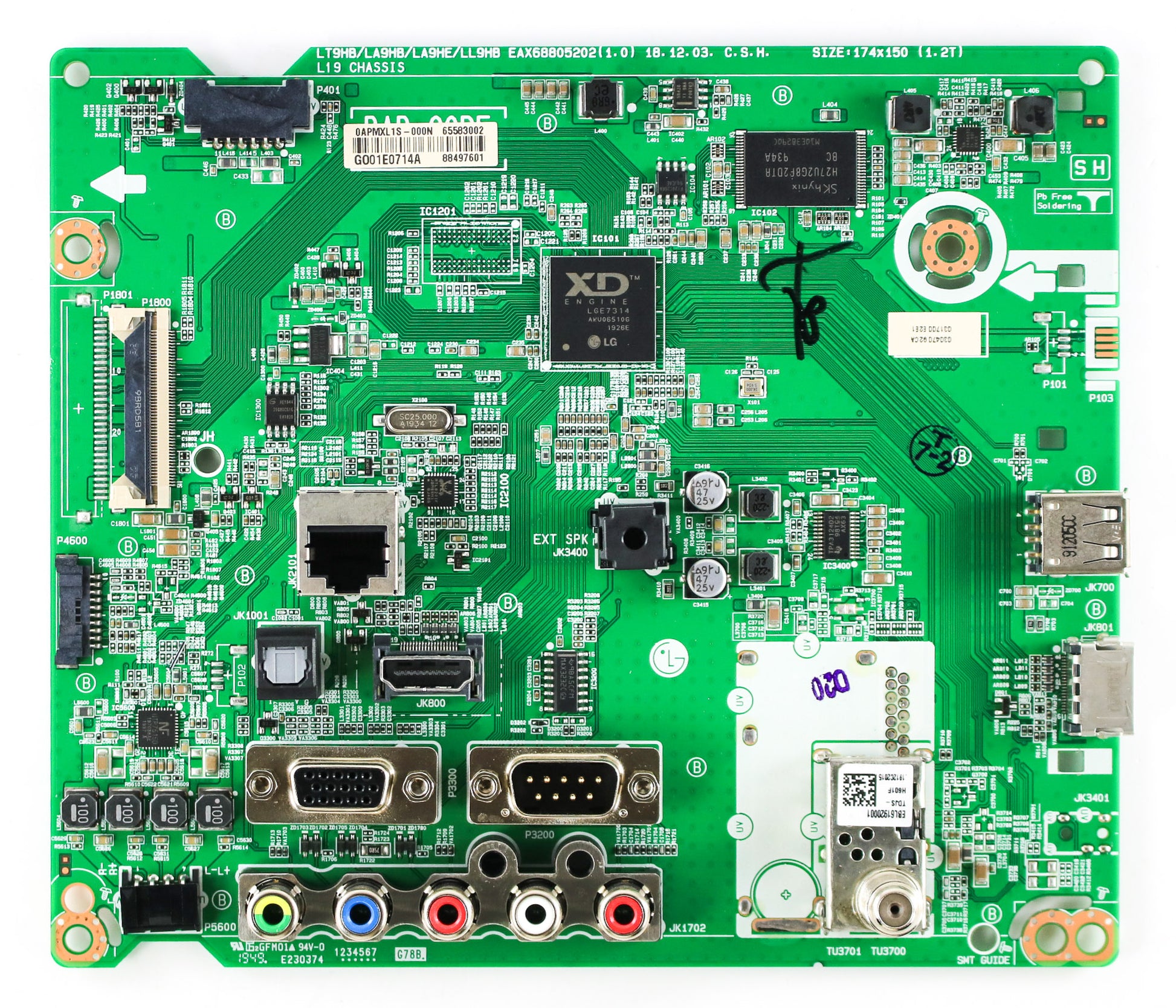 LG EBU65583002 Main Board for 49LT340C0UB AUSYLJM